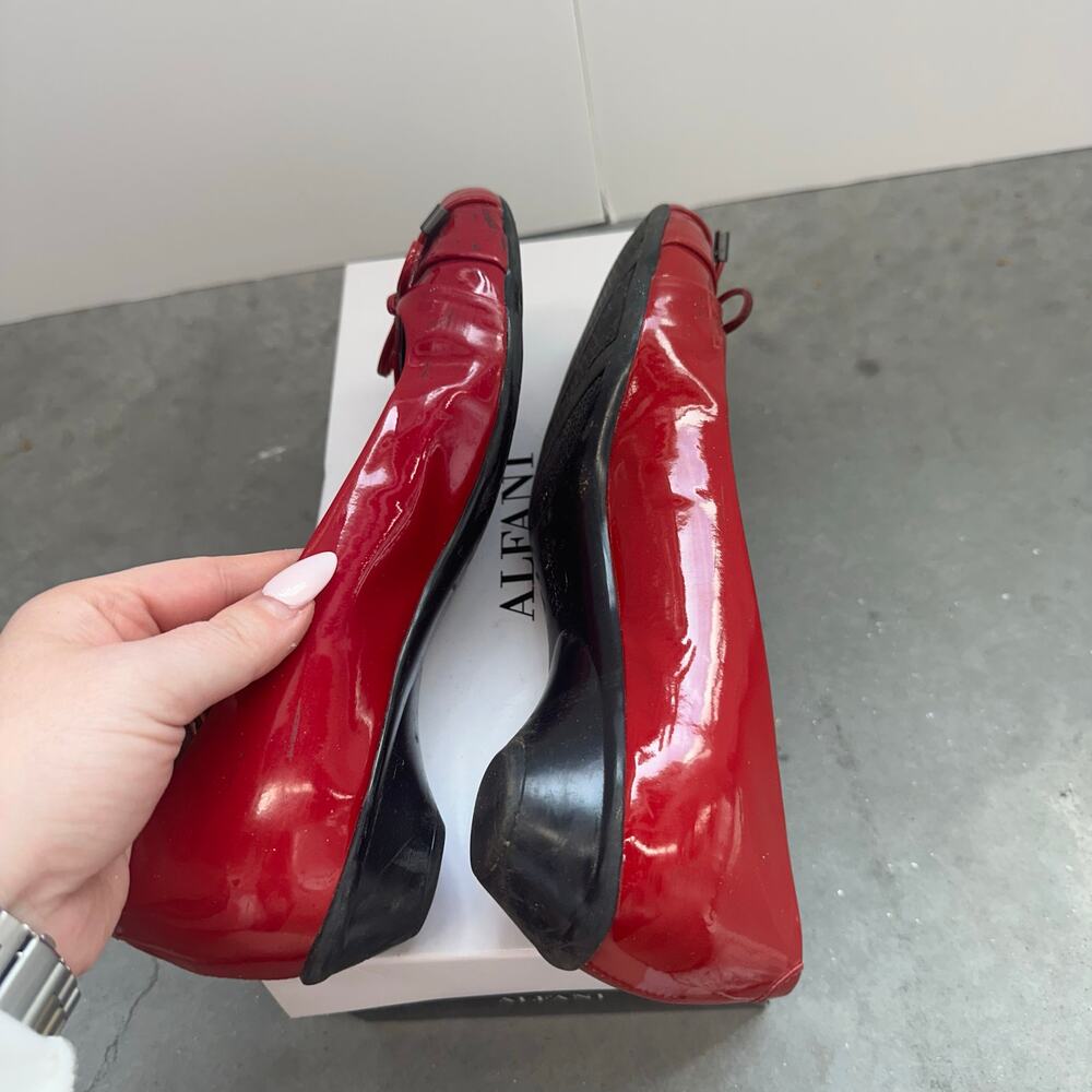 Alfani Cherry Red Patent Ballet Flats Size 8 - Picture 6 of 9